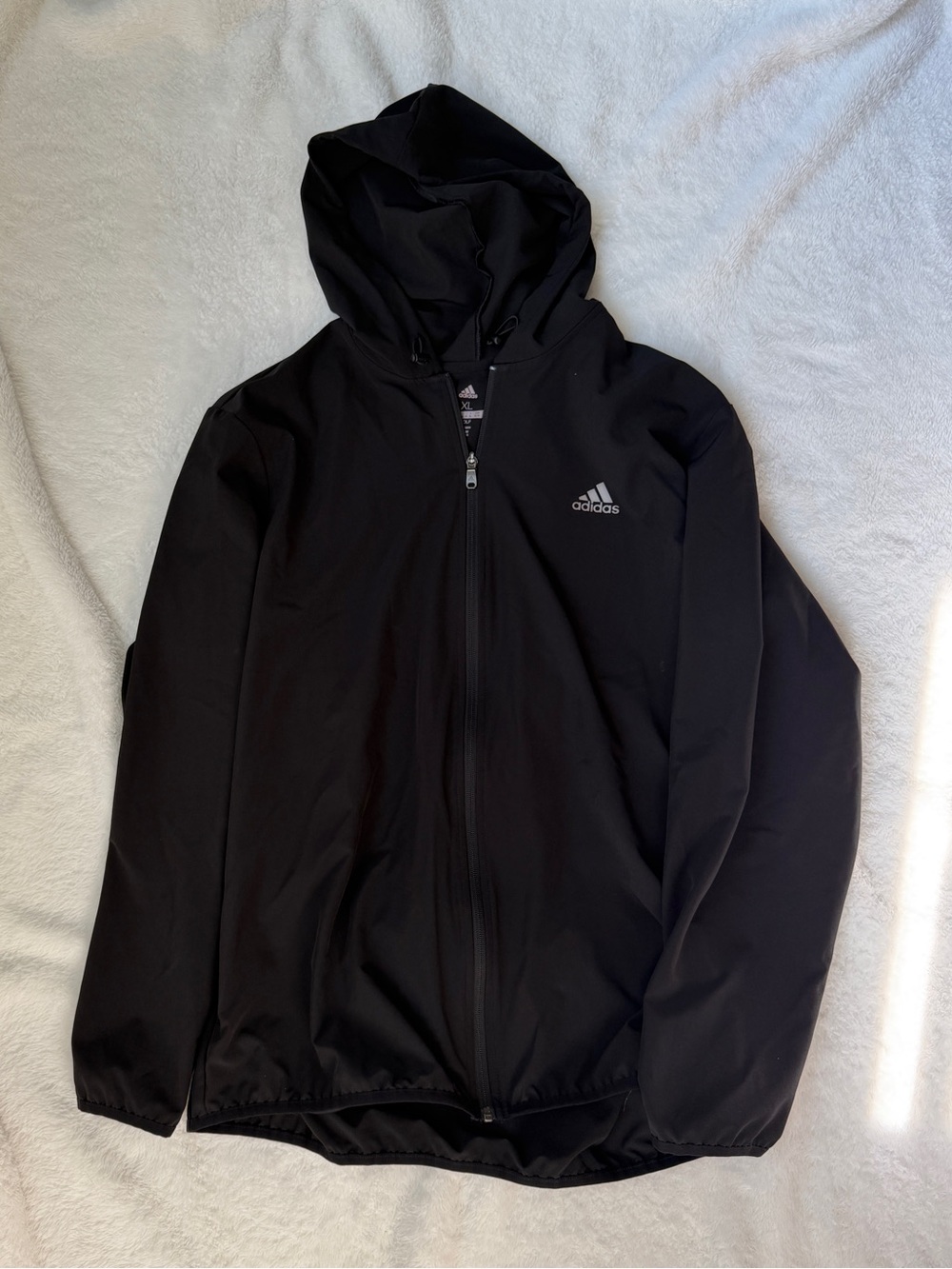 adidas Men's Golf Black Full-Zip Hooded Performance Jacket XL
